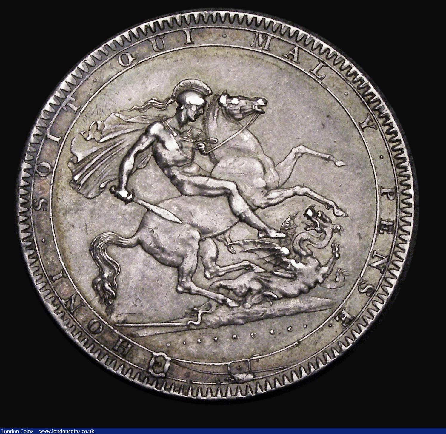London Coins : A184 : Lot 1520 : Crown 1818 LIX ESC 214, Bull 2009 VF possibly once cleaned, now retoned