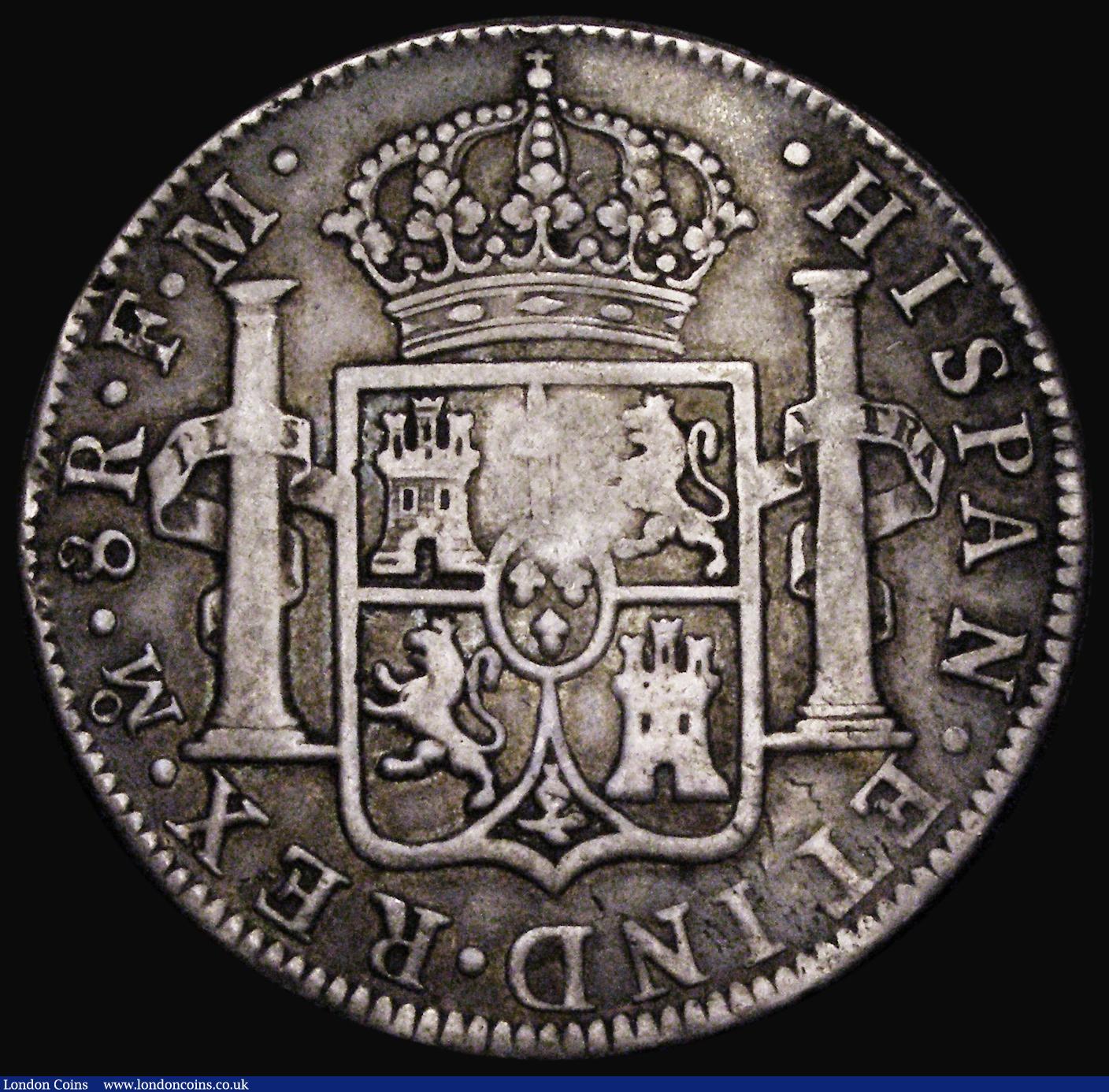 London Coins : A184 : Lot 1575 : Dollar George III Oval Countermark on a Mexico 8 Reales 1786 Mo FM ESC 129, Bull 1852 countermark Fi...
