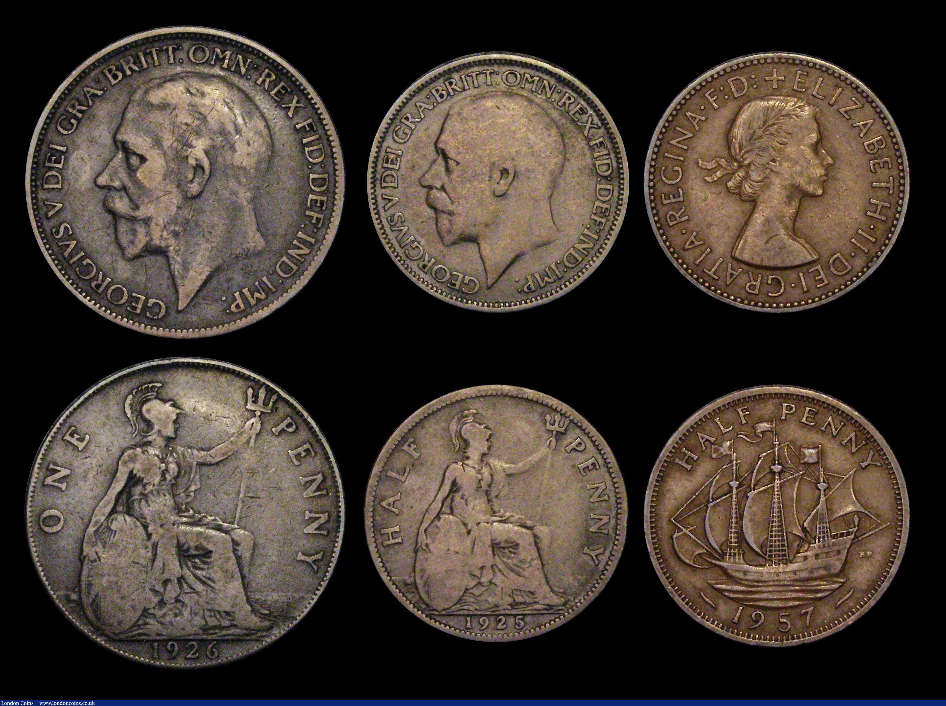 London Coins : A184 : Lot 2315 : Pennies and Halfpennies (7) Pennies (5) 1871 Poor, 1895 P of PENNY 2mm from Trident Near Fine/Fine, ...