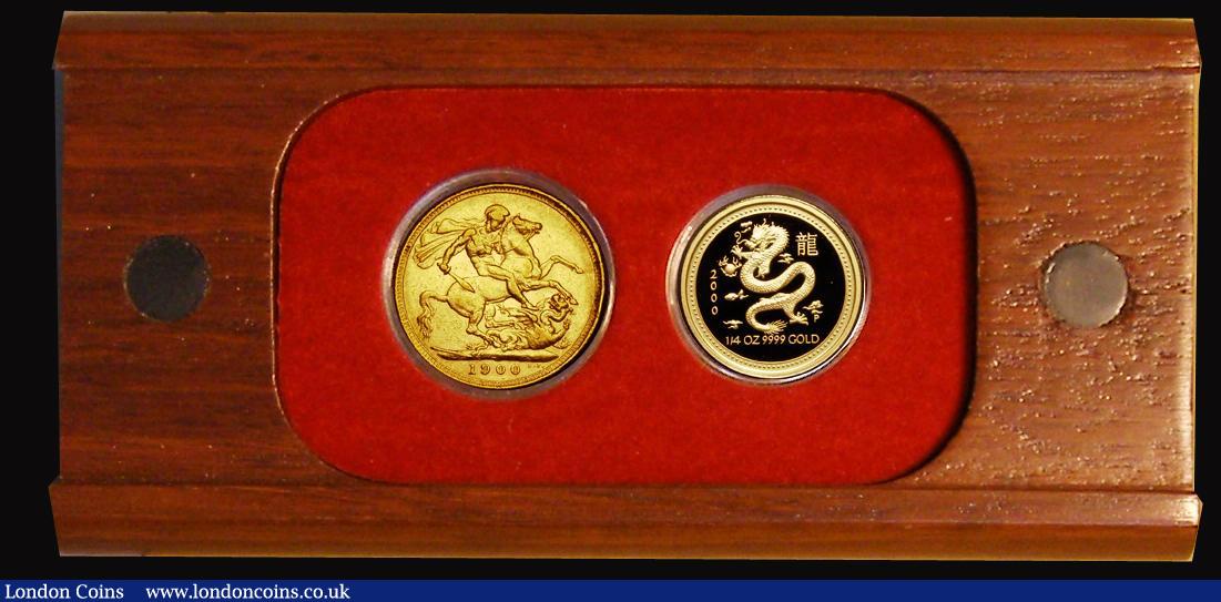 London Coins : A184 : Lot 506 : GB and Australia a 2-coin set in gold 'Golden Dragons - East Meets West' comprising Sovere...