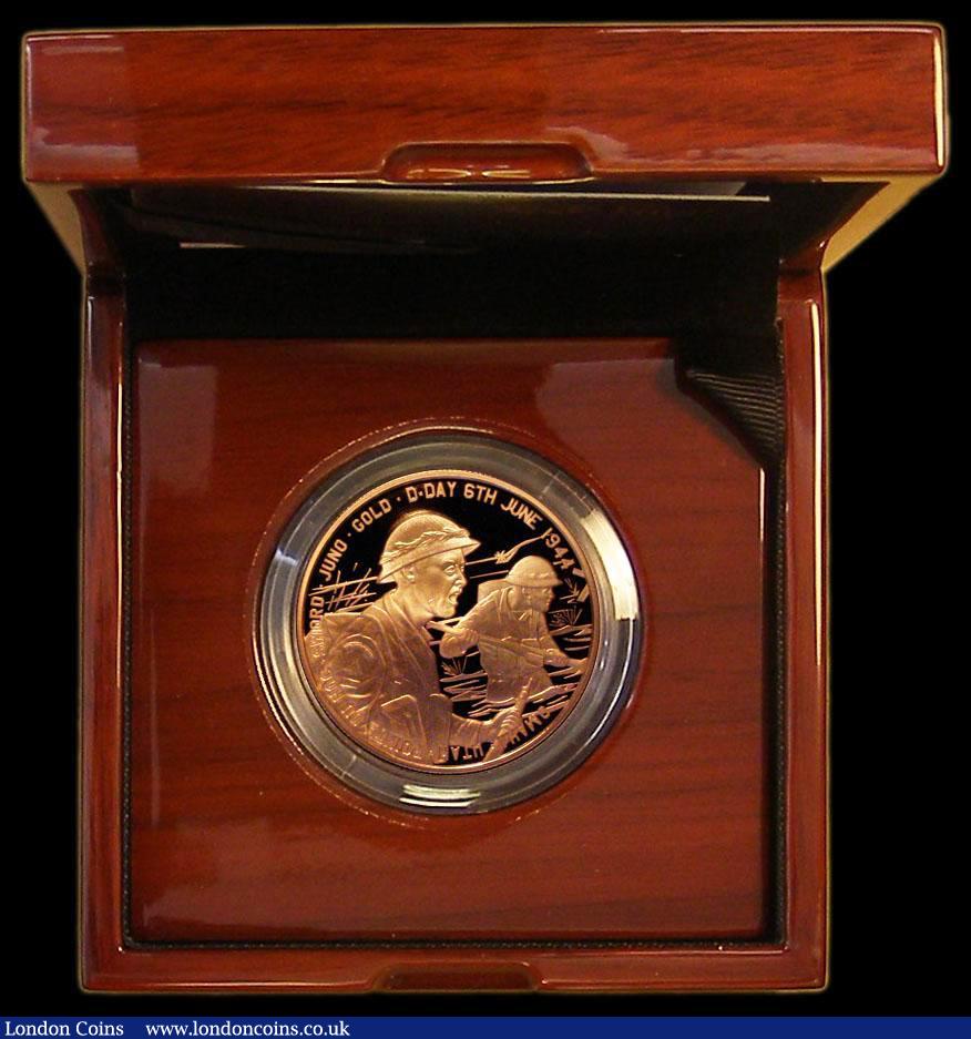London Coins : A184 : Lot 696 : Alderney Five Pound Crown 2014 70th Anniversary of D-Day Gold Proof FDC in the Royal Mint box of iss...