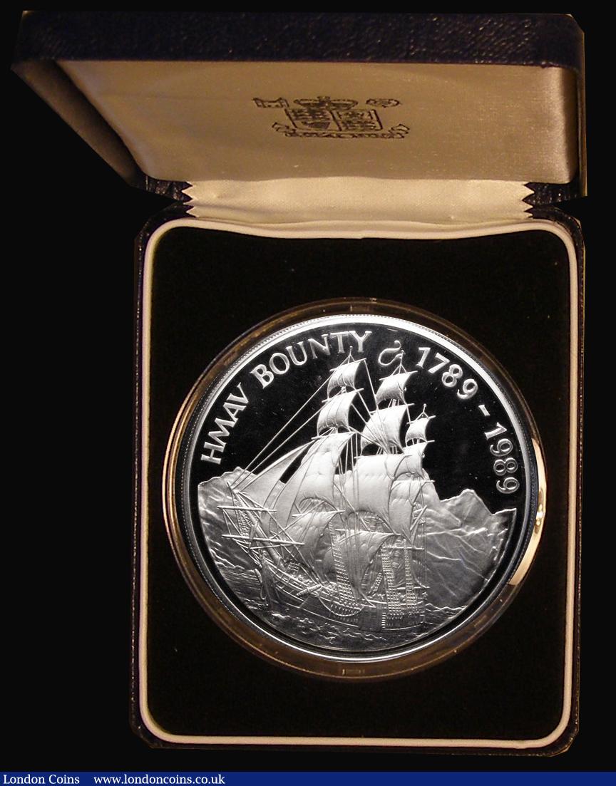 London Coins : A184 : Lot 757 : Pitcairn Islands 50 Dollars 1989 Bicentenary of the Mutiny on the Bounty 5oz. .999 Silver Proof KM#5...