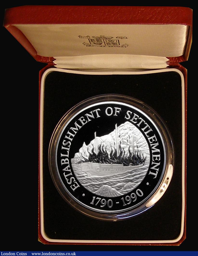 London Coins : A184 : Lot 758 : Pitcairn Islands 50 Dollars 1990 Bicentenary of the First Settlement 5oz. .999 Silver Proof KM#8, FD...