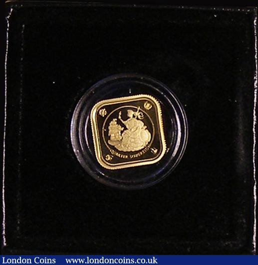 London Coins : A184 : Lot 778 : Tristan Da Cunha Quarter Sovereign 2019 Four Sided Gold Proof FDC in Hattons Box with certificate