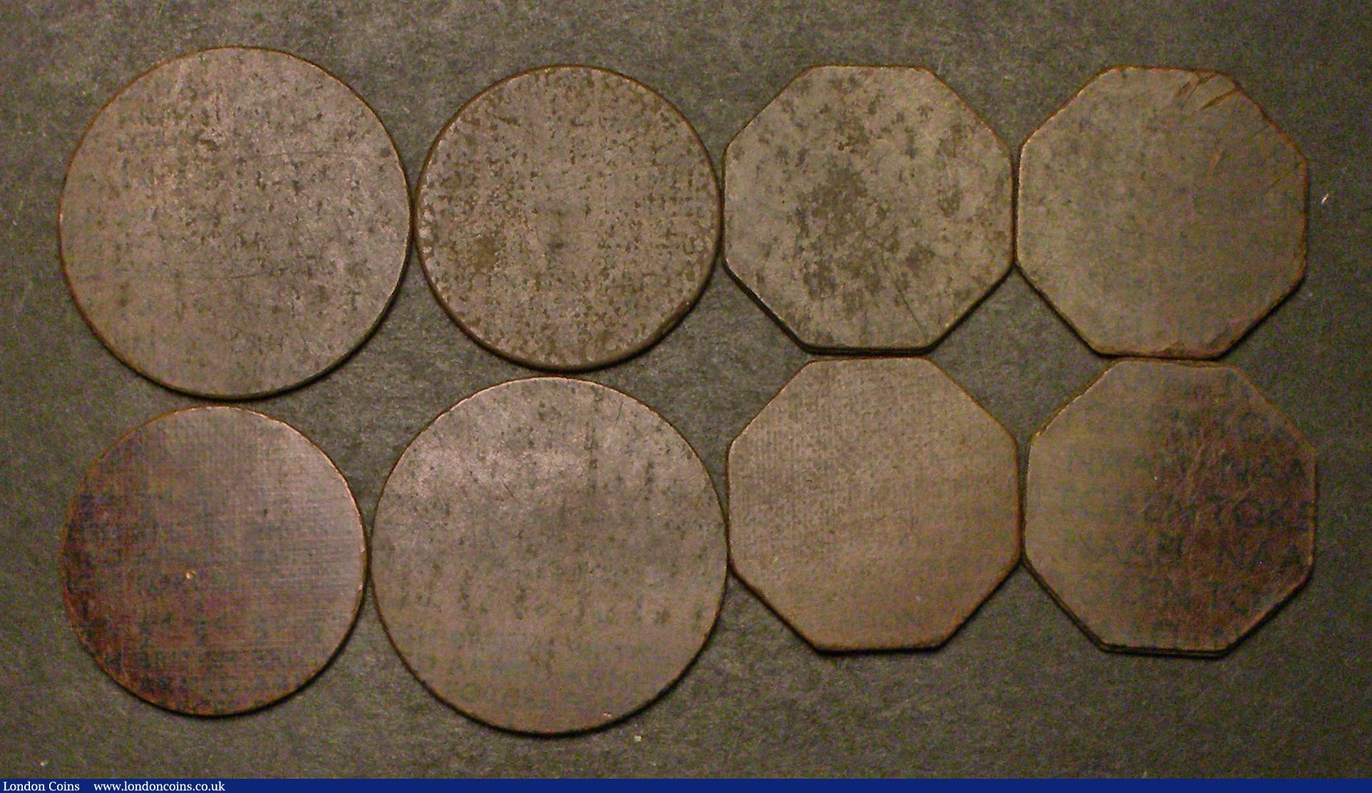 London Coins : A184 : Lot 825 : NAAFI Tokens (9) British Armed Forces One Penny 29mm round (2), British Armed Forces Halfpenny round...