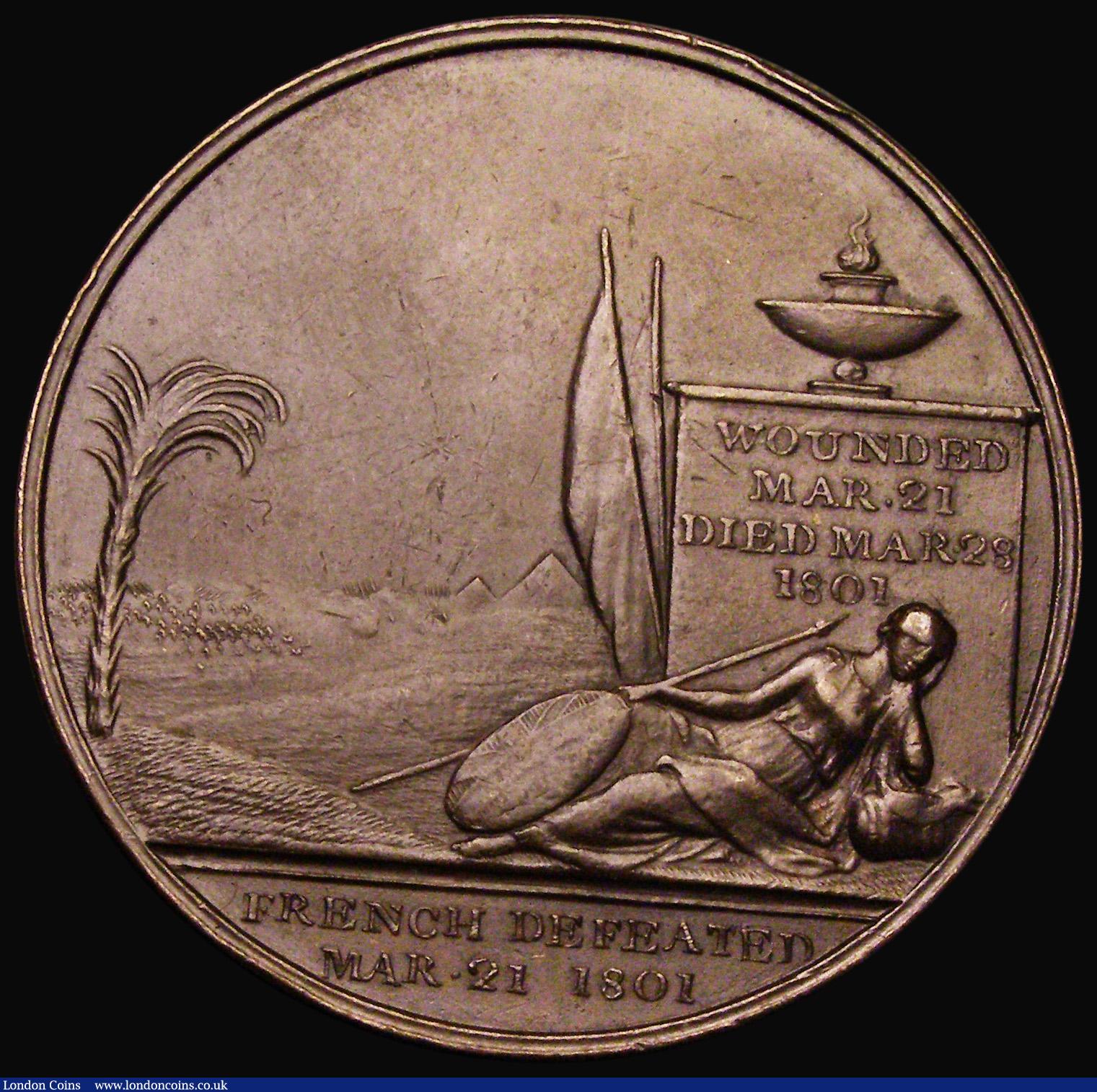 London Coins : A185 : Lot 1092 : Death of Sir Ralph Abercromby 1801 40mm diameter in bronze by. T. Halliday? Obverse: Bust facing, un...