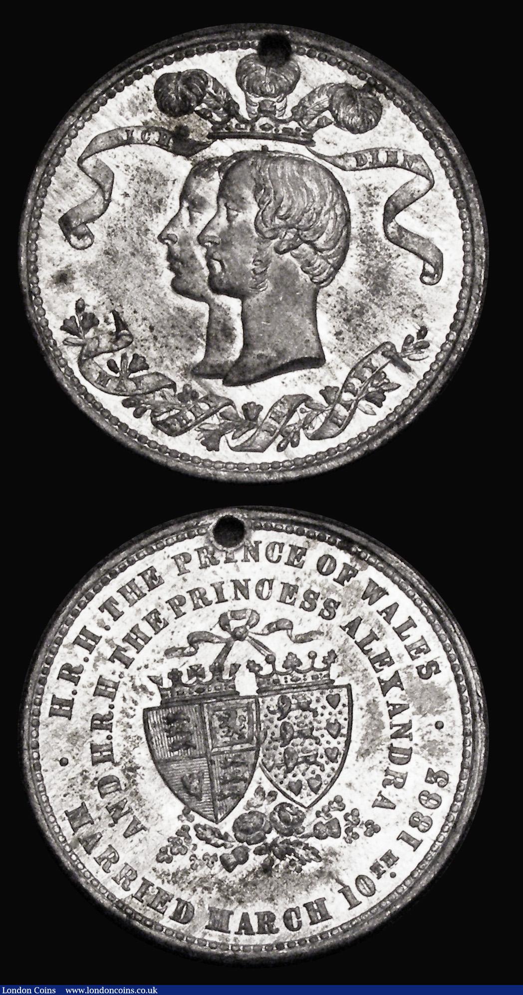 London Coins : A185 : Lot 1205 : Marriage of the Prince of Wales to Princess Alexandra 1863 (2) the first 52mm diameter in White Meta...