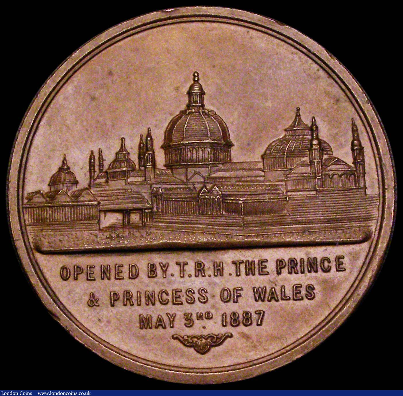 London Coins : A185 : Lot 1224 : Royal Jubilee Exhibition, Manchester 1887 45mm diameter in bronze, by R. Heaton & Sons. Obverse:...