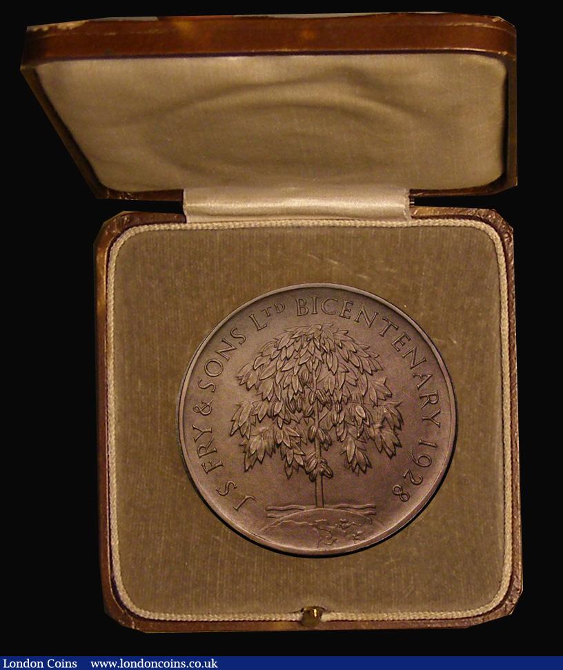 London Coins : A185 : Lot 1274 : Joseph Fry 1928 J.S.Fry & Sons. Bicentenary, 51mm diameter in bronze by H. Youngman, Obverse: Bu...