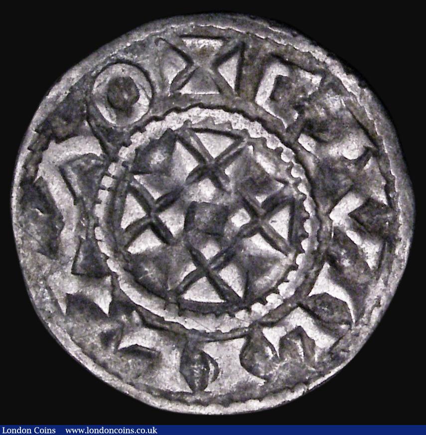 London Coins : A185 : Lot 1408 : France Denier William X - Duke of Aquitaine (1127-1137) Bordeaux Mint, 1.11 grammes, Reverse: Four c...