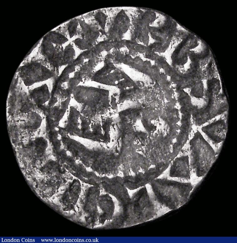 London Coins : A185 : Lot 1409 : France Feudal - Valence, Denier Anonymous (1100-1225) Obverse: Winged creature, Reverse cross ending...