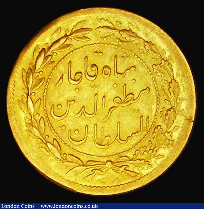 London Coins : A185 : Lot 1467 : Iran Half Toman Gold AH1324 KM#994.1 NVF with some weakness around the edge as often seen on this is...