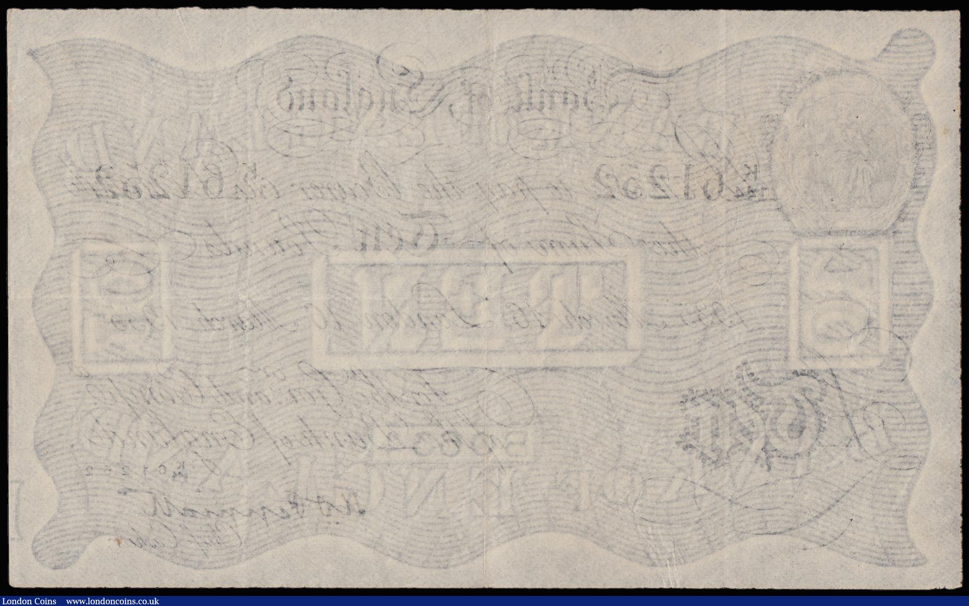 London Coins : A185 : Lot 165 : Ten Pounds Operation Bernhard WW2 German forgery   K.O. Peppiatt White Note  B242 16 March 1935  SN ...