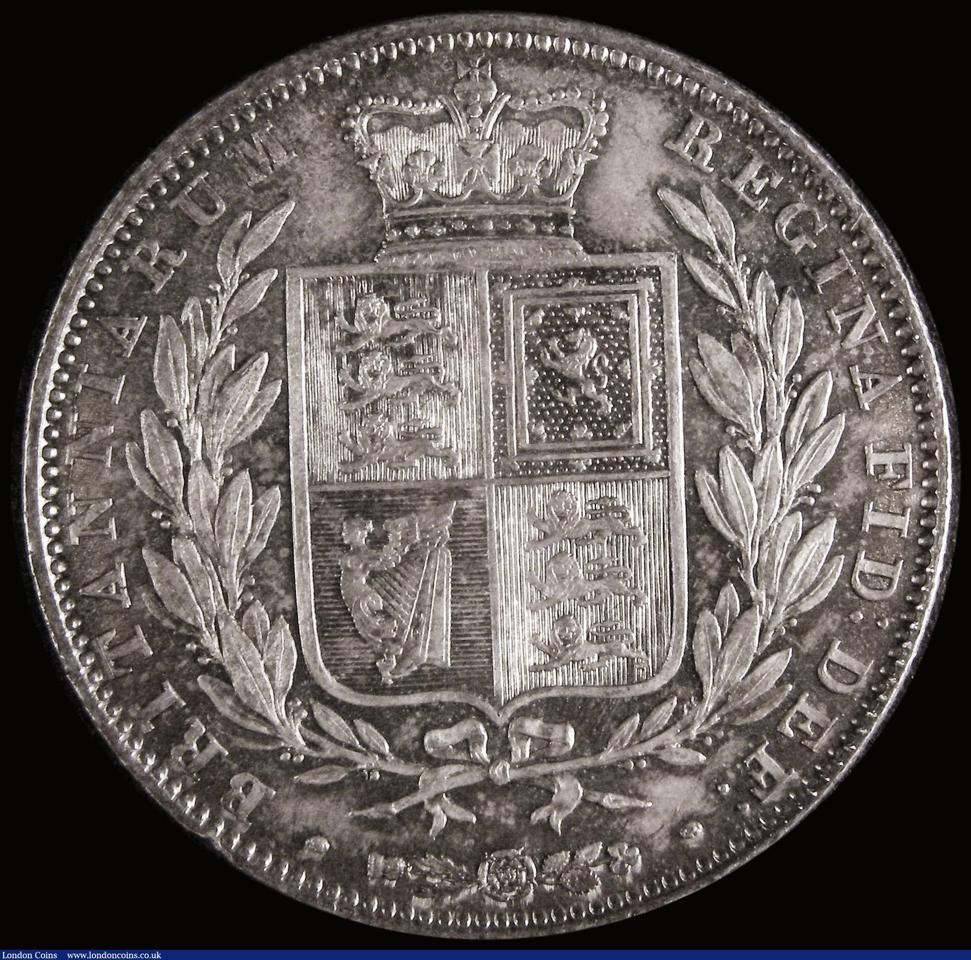 London Coins : A185 : Lot 1768 : Halfcrown 1842 ESC 675, Bull 2717 UNC the obverse with original lustre, the reverse lustrous with un...