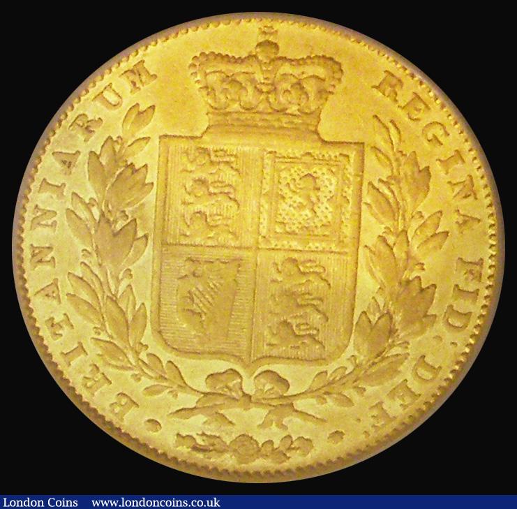 London Coins : A185 : Lot 1878 : Sovereign 1841 Marsh 24A, S.3852, Unbarred A's in GRATIA, Fine, in an LCGS holder and graded LC...