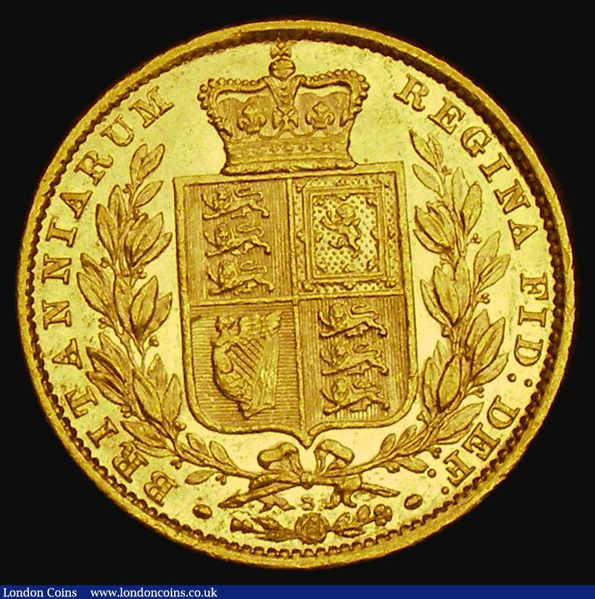 London Coins : A185 : Lot 1948 : Sovereign 1880S Shield Reverse, Marsh 76, S.3855 VF/EF with some small rim nicks, the reverse lustro...