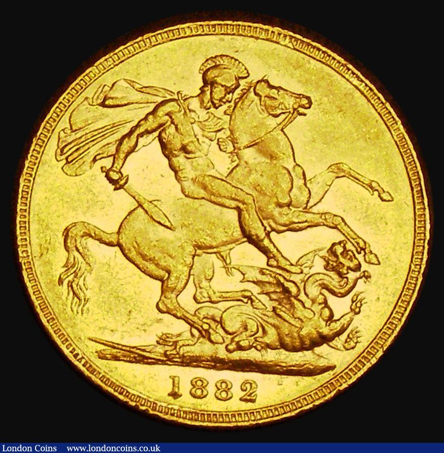London Coins : A185 : Lot 1953 : Sovereign 1882M George and the Dragon, Horse with medium tail, Small BP in exergue, Marsh 104, S.385...