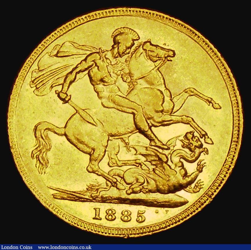 London Coins : A185 : Lot 1969 : Sovereign 1885S George and the Dragon, Marsh 122, S.3858E, NEF with some minor edge nicks, the obver...