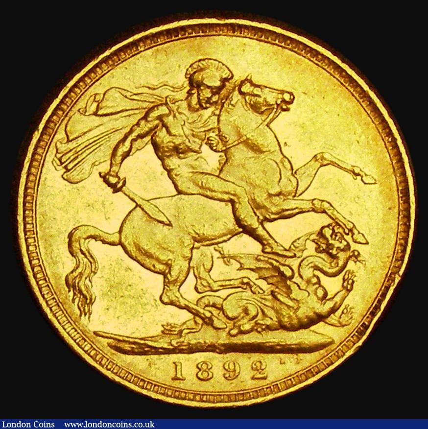 London Coins : A185 : Lot 1998 : Sovereign 1892S Marsh 143, S.3868C, DISH S16, Good Fine/VF