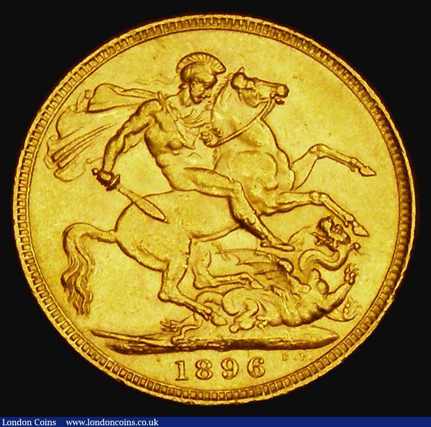 London Coins : A185 : Lot 2010 : Sovereign 1896 Marsh 148, S.3874, NEF/EF with some contact marks and small rim nicks