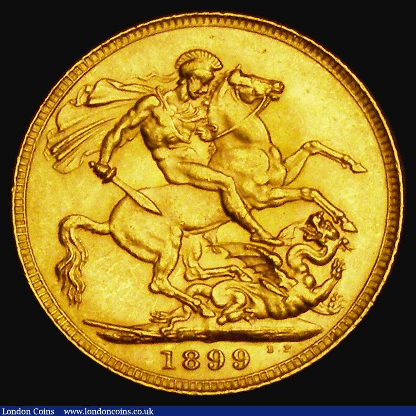 London Coins : A185 : Lot 2018 : Sovereign 1899 Marsh 150, S.3874, EF/About EF with some small rim nicks