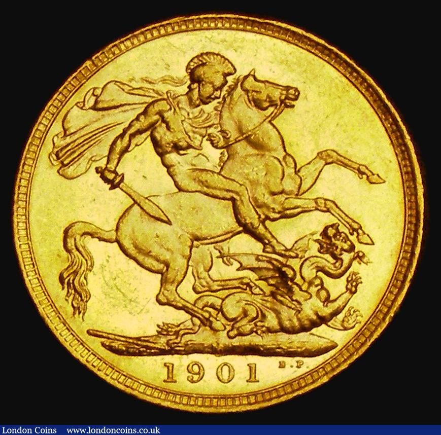 London Coins : A185 : Lot 2027 : Sovereign 1901M Marsh 161, S.3875, GEF and lustrous with some minor contact marks