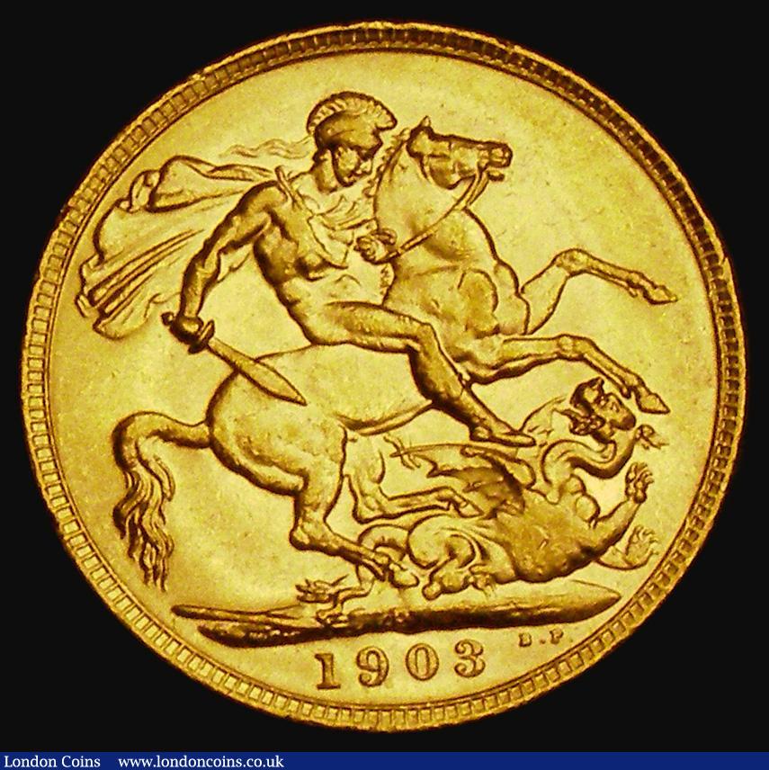 London Coins : A185 : Lot 2036 : Sovereign 1903P Marsh 196, S.3972, EF and lustrous with some contact marks