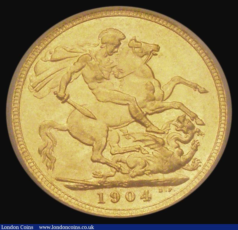 London Coins : A185 : Lot 2041 : Sovereign 1904S Marsh 206, S.3973 GEF/AU in an LCGS holder and graded LCGS 70