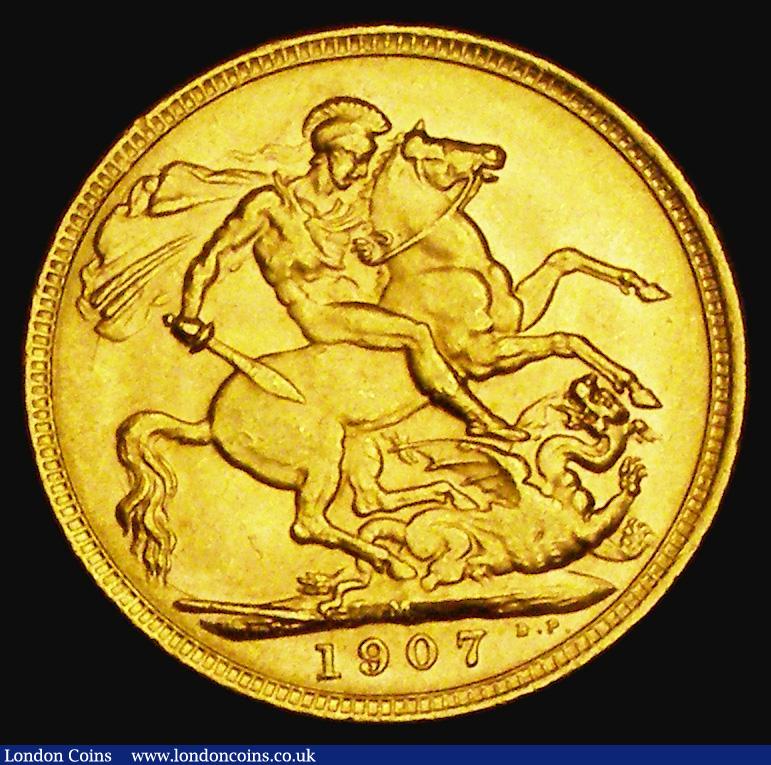 London Coins : A185 : Lot 2051 : Sovereign 1907M Marsh 191, S.3971, EF/Near EF with some contact marks and rim nicks