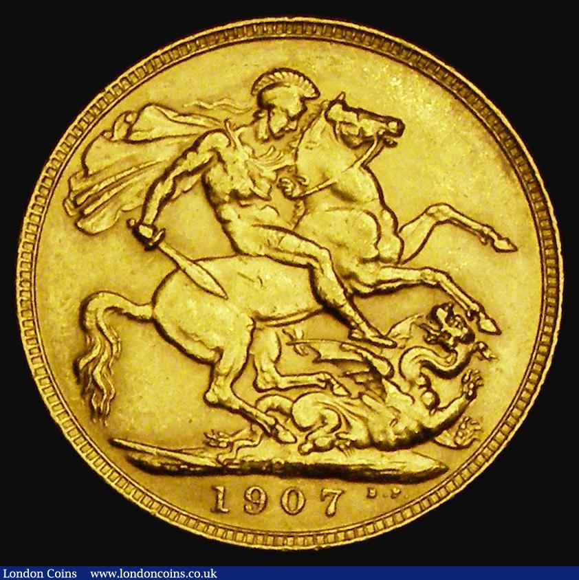 London Coins : A185 : Lot 2052 : Sovereign 1907P Marsh 200, S.3972, GVF with some contact marks