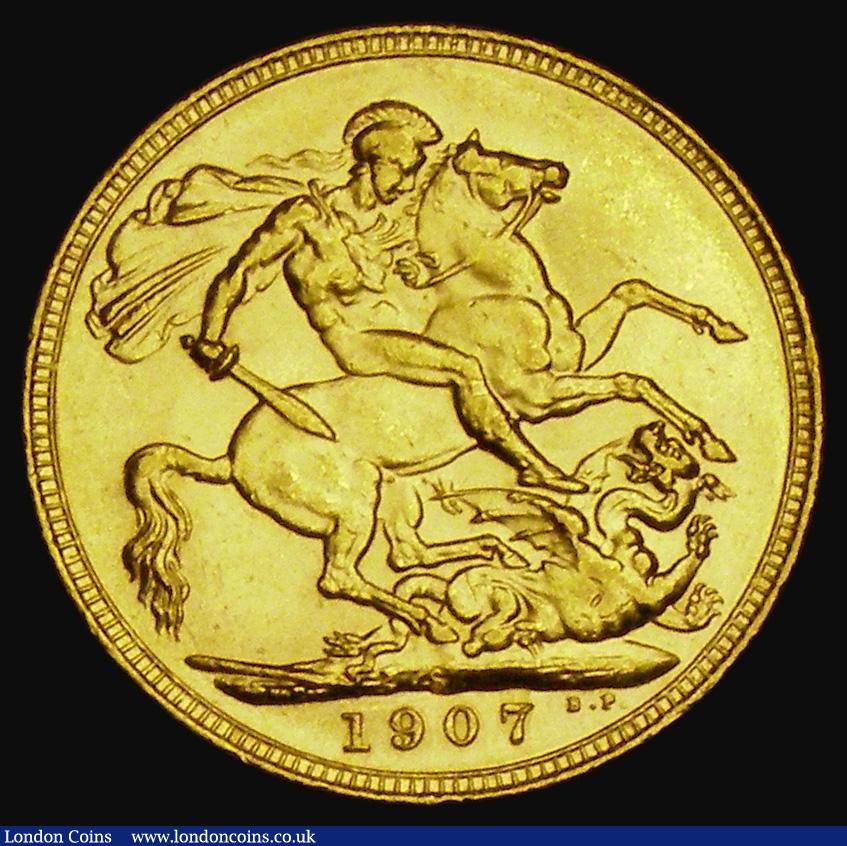 London Coins : A185 : Lot 2053 : Sovereign 1907S Marsh 209, S.3973, EF and lustrous with some contact marks
