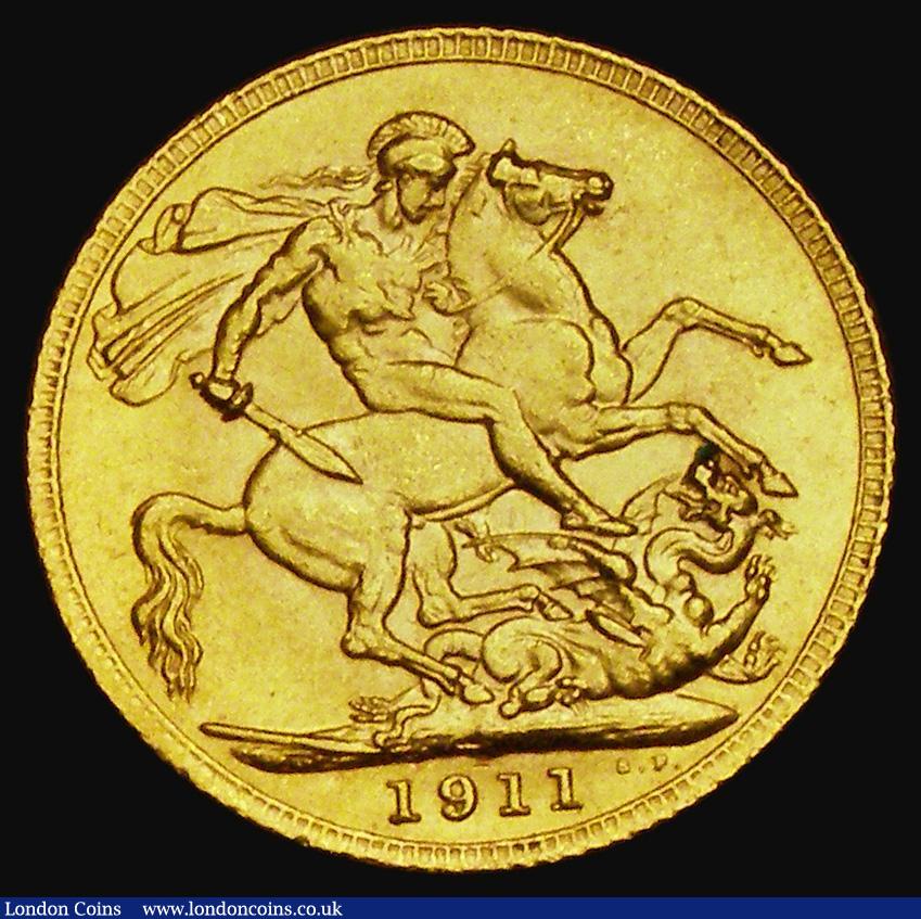 London Coins : A185 : Lot 2069 : Sovereign 1911 Marsh 213, S.3996, NEF with some small rim nicks