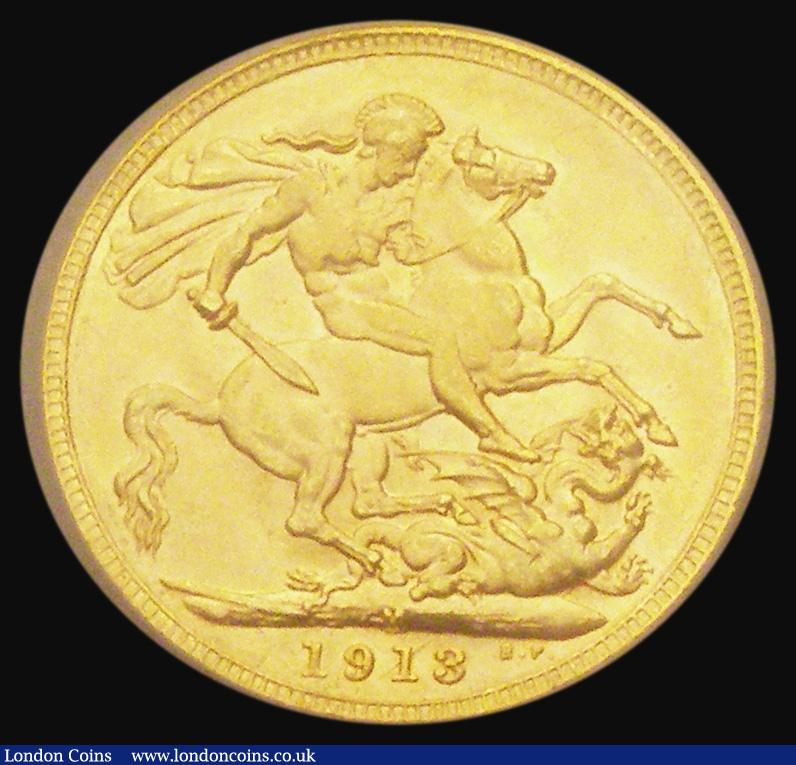 London Coins : A185 : Lot 2080 : Sovereign 1913M Marsh 231, S.3999 EF in an CGS holder and graded LCGS 65