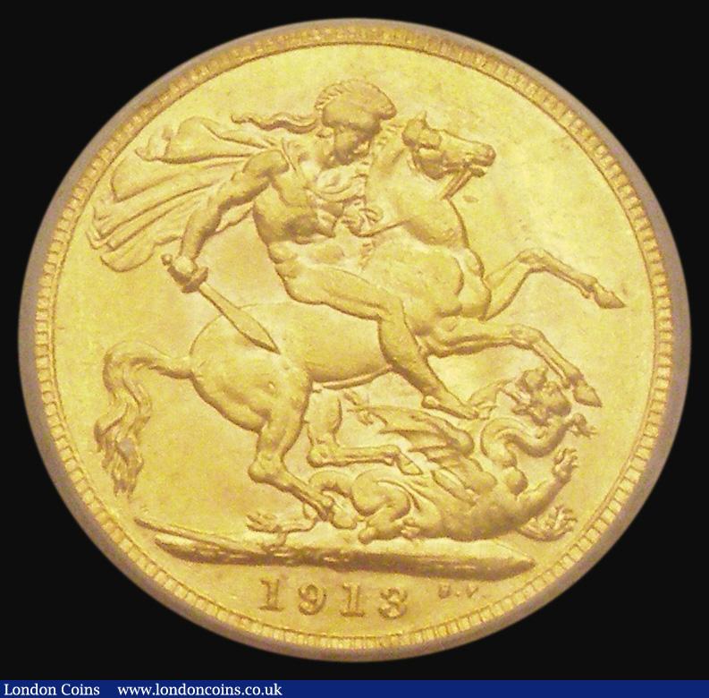 London Coins : A185 : Lot 2081 : Sovereign 1913P Marsh 252, S.4001 EF in an LCGS holder and graded LCGS 60
