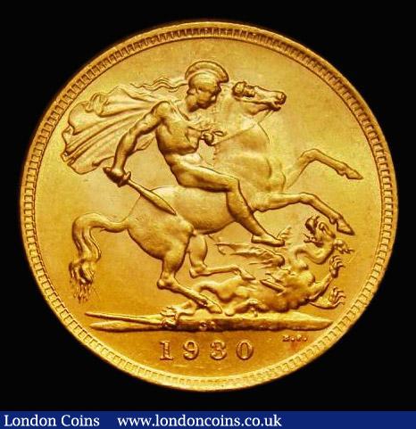 London Coins : A185 : Lot 2137 : Sovereign 1930SA Marsh 294, S.4005, A/UNC with subdued lustre, in an LCGS holder and graded LCGS 78