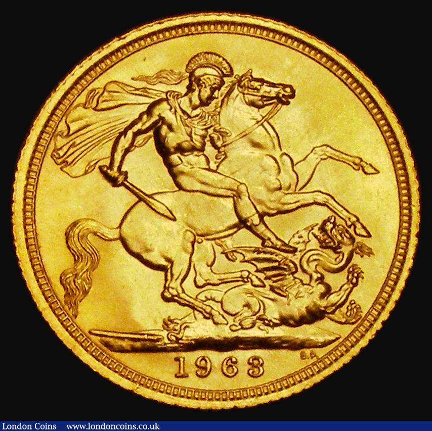 London Coins : A185 : Lot 2146 : Sovereign 1963 Marsh 301, S.4125, Lustrous UNC with minor contact marks