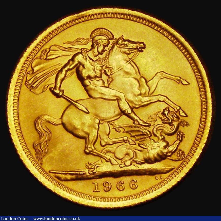 London Coins : A185 : Lot 2149 : Sovereign 1966 Marsh 304, S.4125, UNC the obverse with some minor contact marks