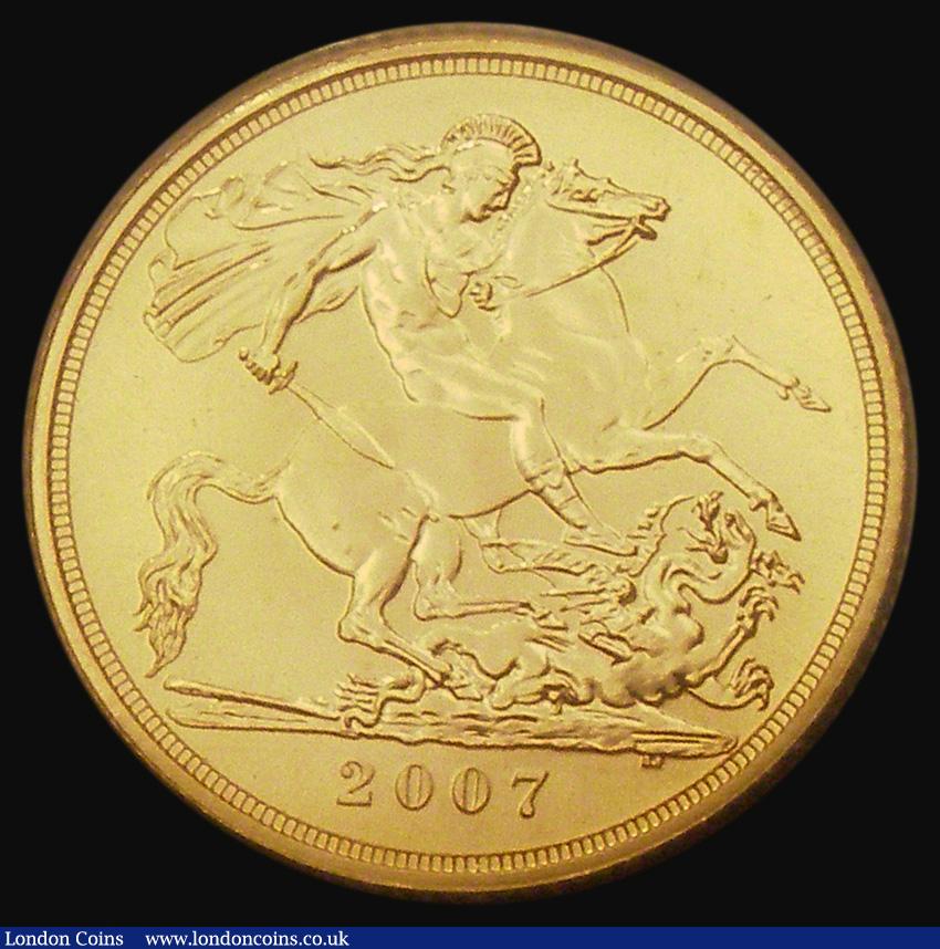 London Coins : A185 : Lot 2165 : Sovereign 2007 Marsh 325, S.SC4, Lustrous UNC, still sealed in the Royal Mint plastic