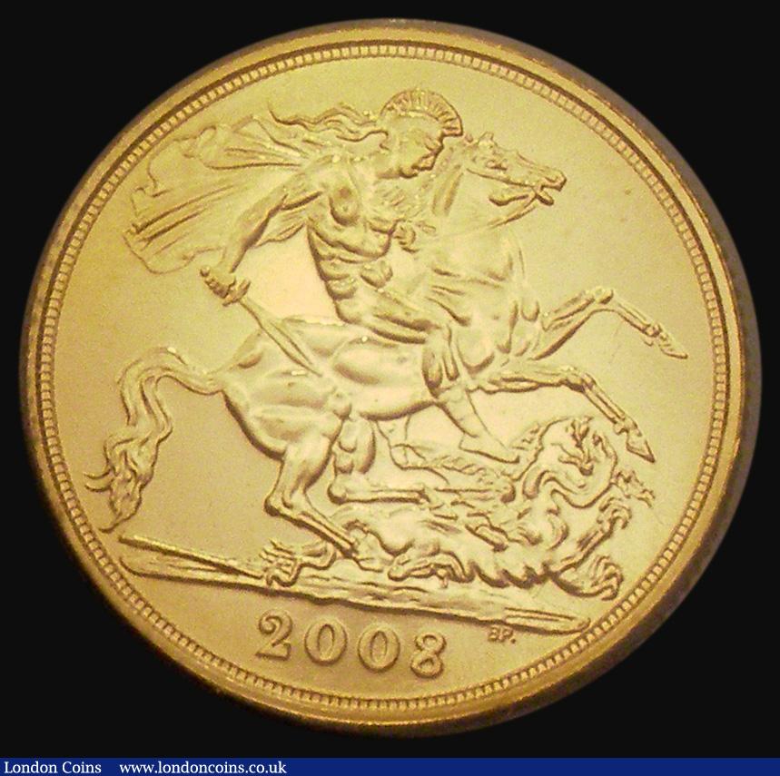 London Coins : A185 : Lot 2166 : Sovereign 2008 Marsh 327, S.SC4, Lustrous UNC, still sealed in the Royal Mint plastic