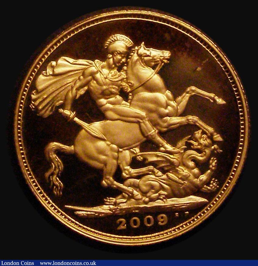London Coins : A185 : Lot 2167 : Sovereign 2009 Gold Proof, Marsh 330, S.SC7, nFDC with some toning, uncased in capsule, no certifica...