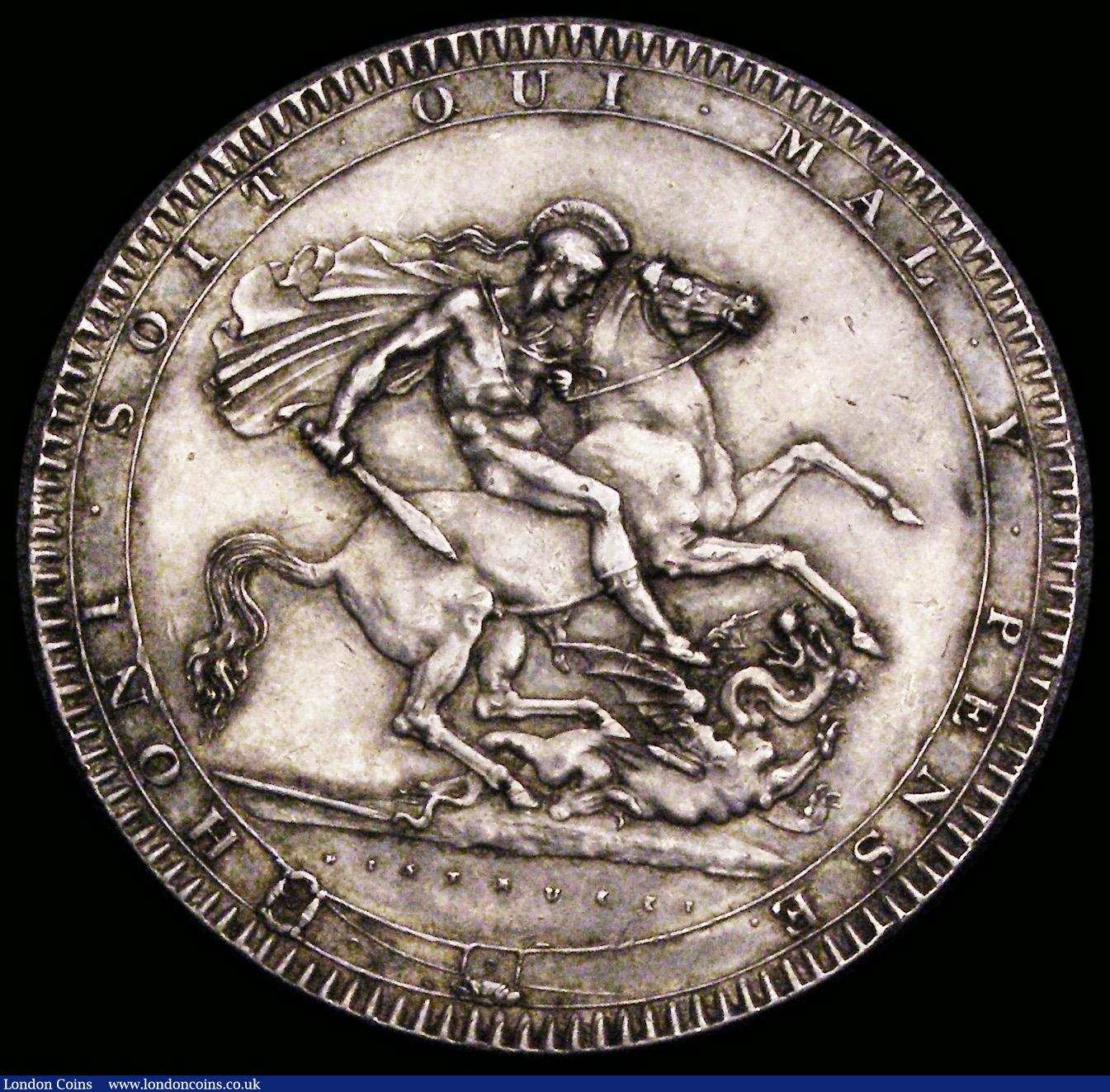 London Coins : A185 : Lot 2207 : Crown 1818 LIX ESC 214, Bull 2009 VF or slightly better with some scratches