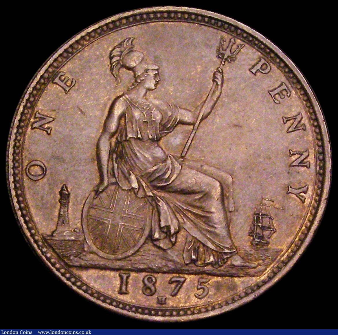 London Coins : A185 : Lot 2661 : Penny 1875H mis-strike as Freeman 85 dies 8+J the Queen's profile double struck, and also with ...