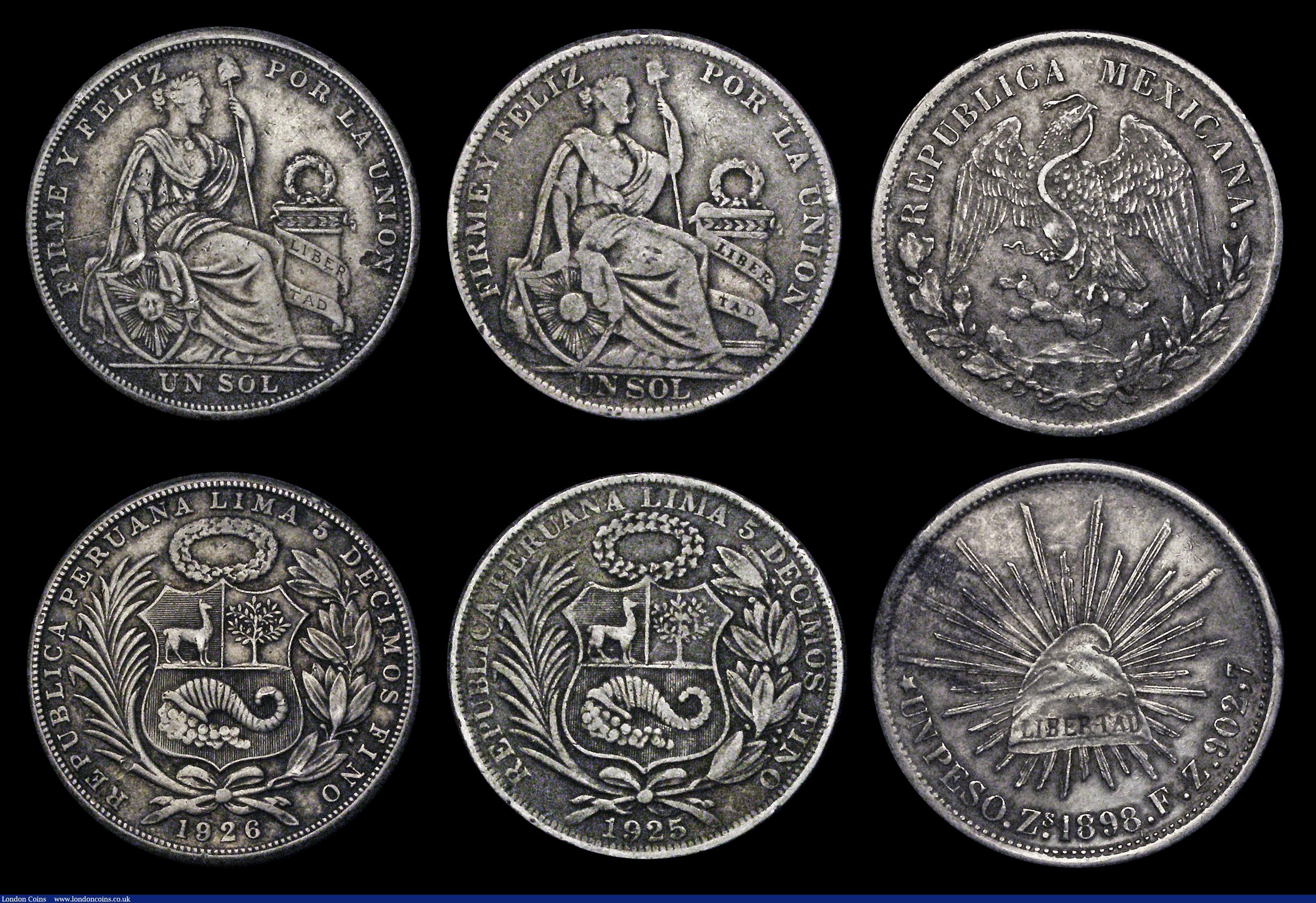 London Coins : A185 : Lot 3561 : World Crown-sized (7) Panama Balboa 1953 EF, Mexico (2) Eight Reales 1860 Zacatecas Near Fine, Ex-Mo...