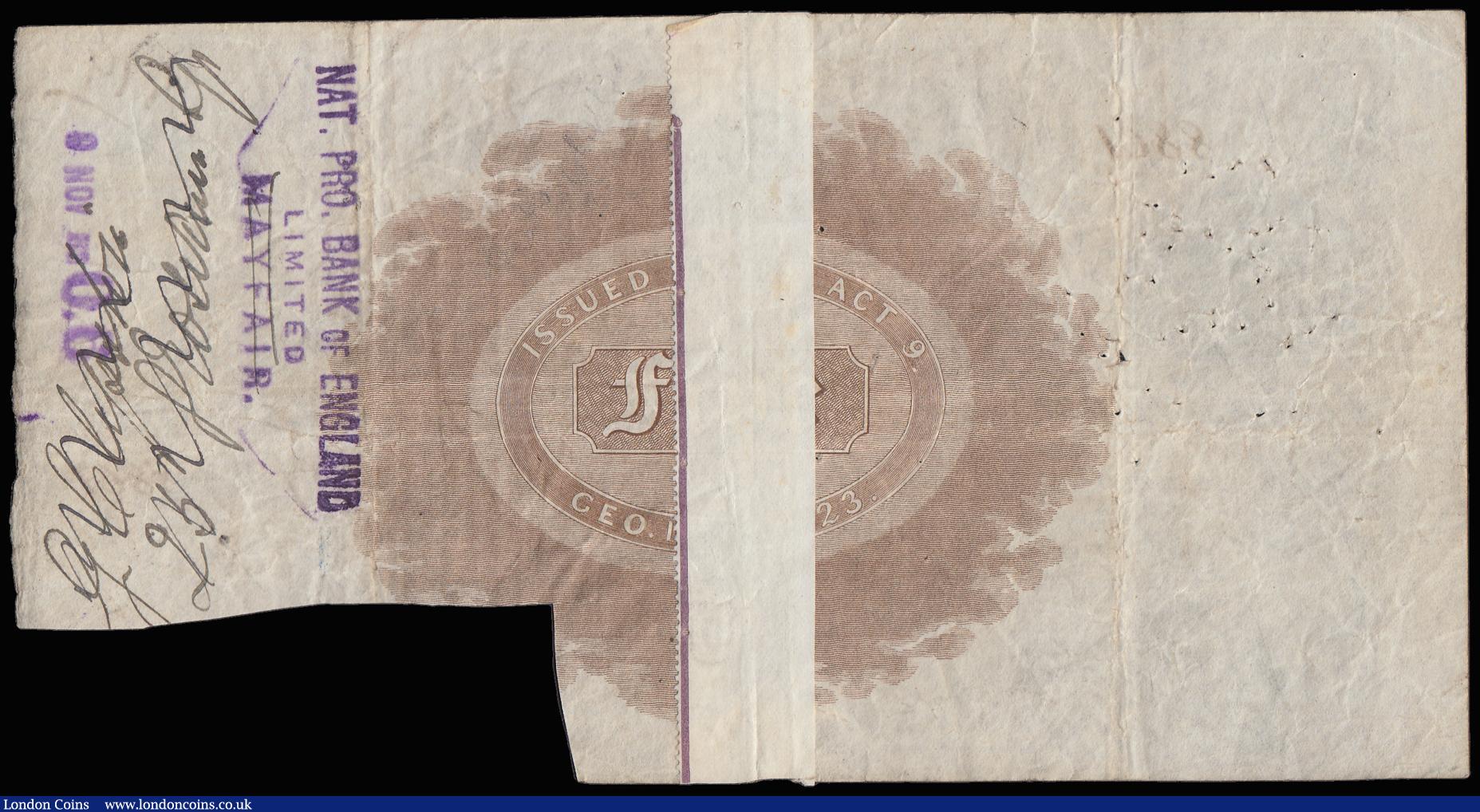 London Coins : A185 : Lot 421 : Faversham Bank Five Pounds dated 1 Oct 1887, No. 8801 for Hilton, Rigden & Rigden, (Outing786d),...