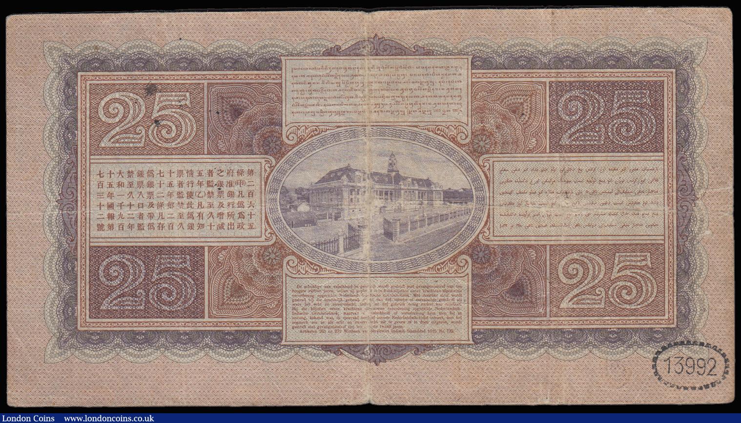 London Coins : A185 : Lot 531 : Netherlands Indies 25 Gulden 1st June 1927 about Fine