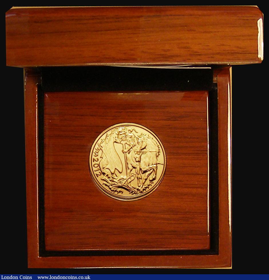 London Coins : A185 : Lot 830 : Sovereign 2012 Modern St. George,  Reverse:  The Queen's Diamond Jubilee, struck on the day 2nd...