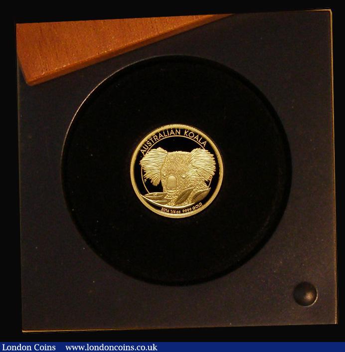 London Coins : A185 : Lot 892 : Australia 25 Dollars 2014 Koala, Quarter Ounce Gold Proof FDC in the Perth Mint box of issue with ce...