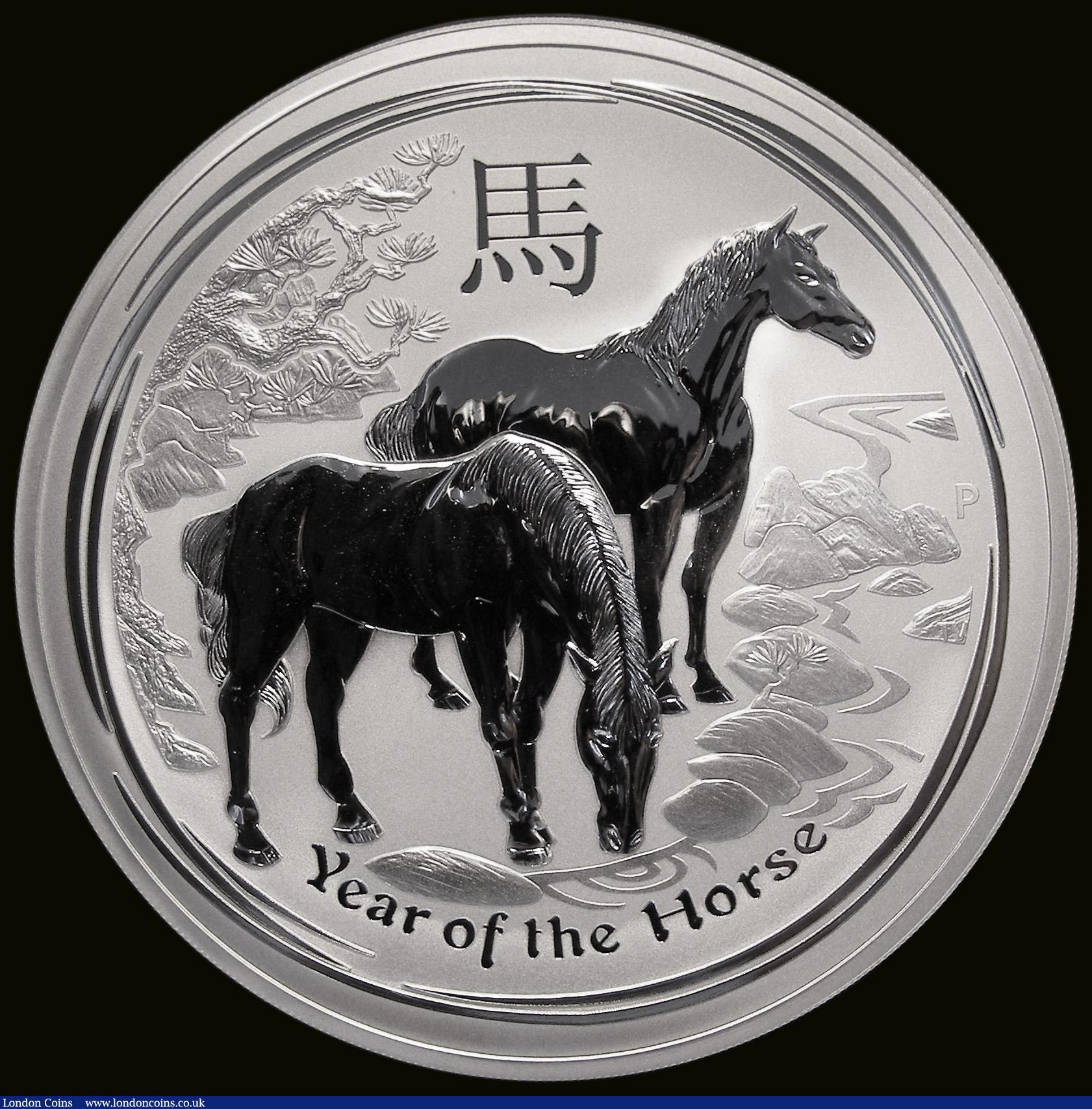London Coins : A185 : Lot 896 : Australia 30 Dollars 2014 Chinese Lunar Year of the Horse, One Kilo of .999 Silver, KM#2115 UNC in c...