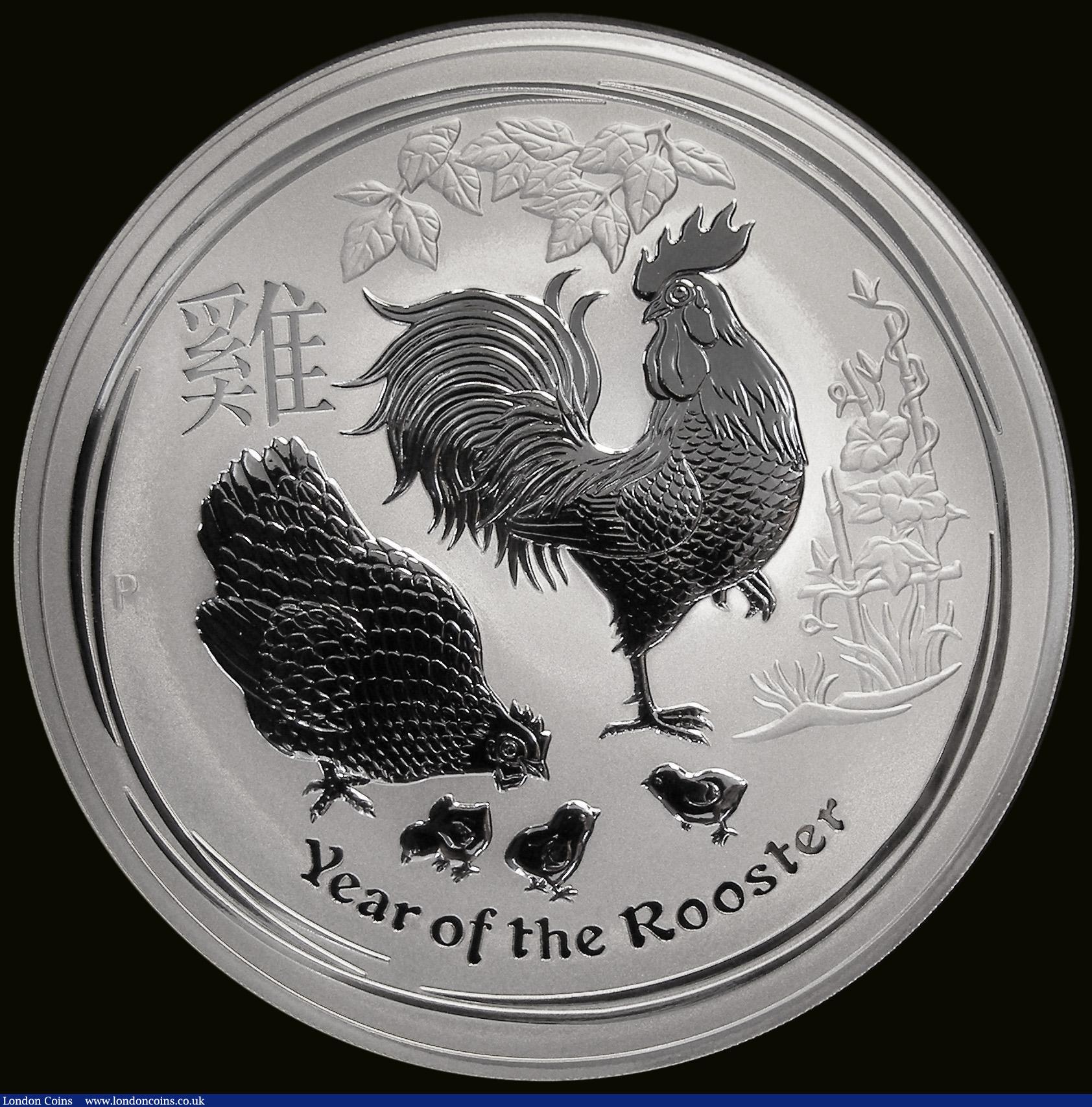 London Coins : A185 : Lot 897 : Australia 30 Dollars 2017 Chinese Lunar Year of the Rooster, One Kilo of .999 Silver, KM#3416, UNC i...
