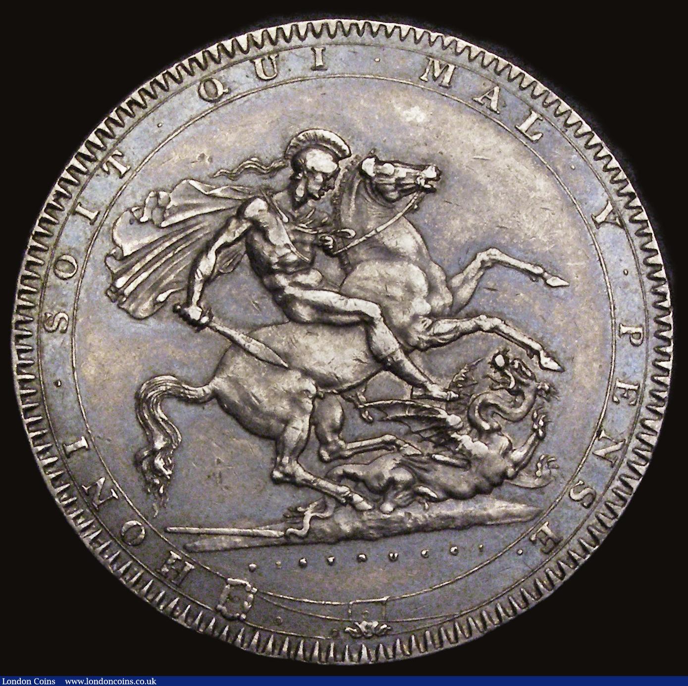 London Coins : A186 : Lot 1339 : Crown 1818 LVIII ESC 211, Bull 2005 VF toned, possibly once cleaned